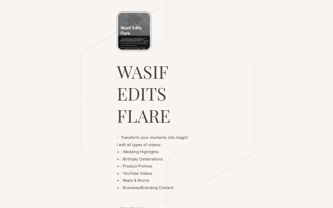 Carrd profile picture for @wasif